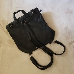 Faux Leather Backpack Convertible Purse